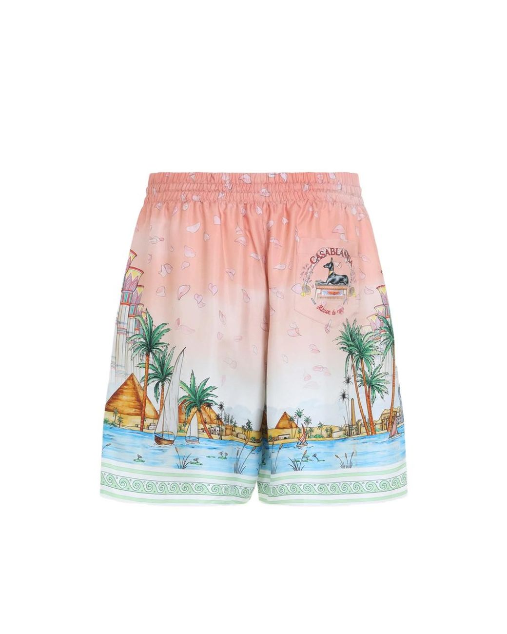 Casablanca Pink Silk Track Shorts for men