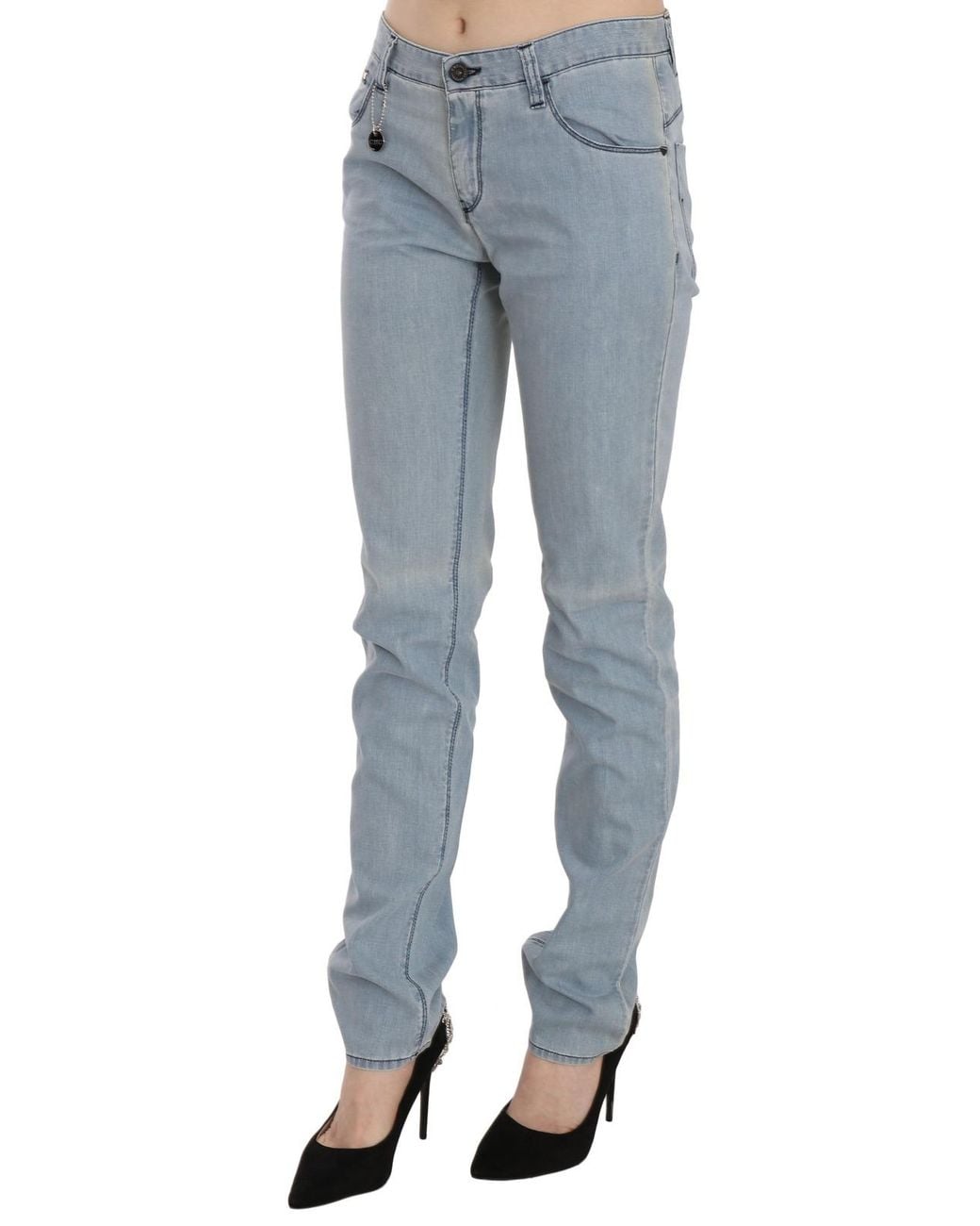 CoSTUME NATIONAL Blue Mid Waist Skinny Denim Jeans Cotton Clothing