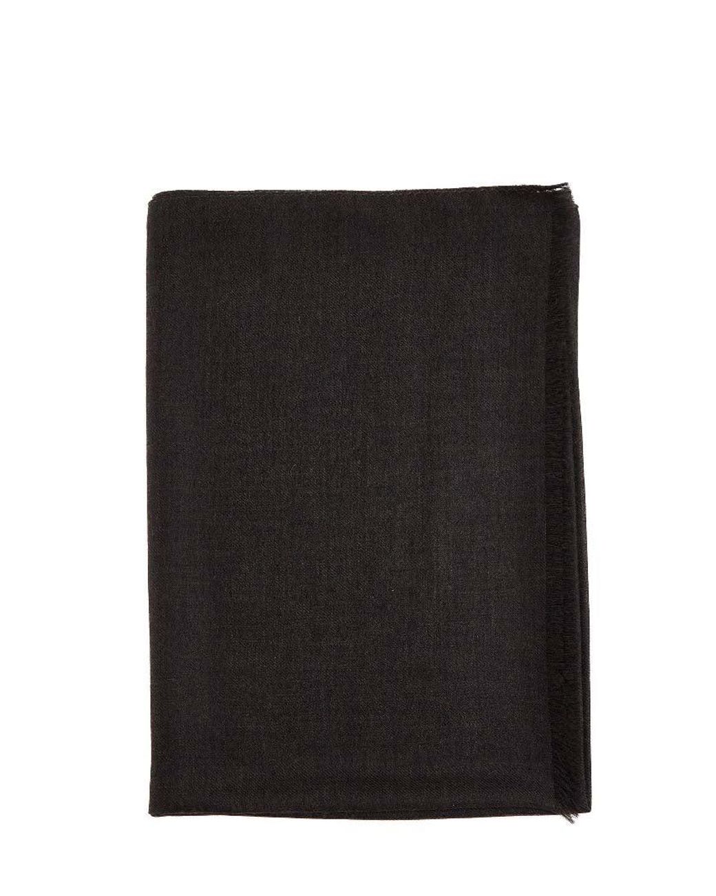 D 40 Black Wool Scarf for men