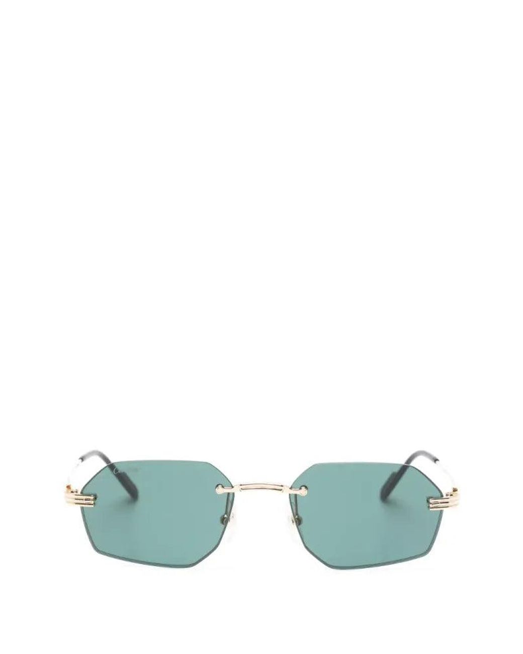Cartier Green Cartier Eyewear Ct0616S Rimless Sunglasses for men