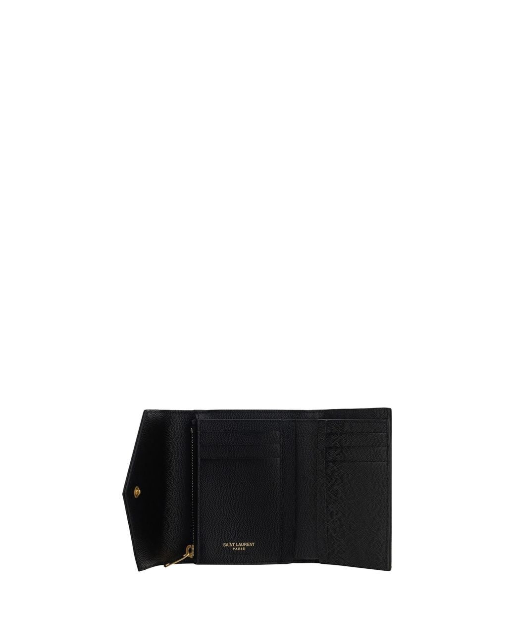 Saint Laurent White Cassandre Matelassé Leather Wallet Calf & Purses
