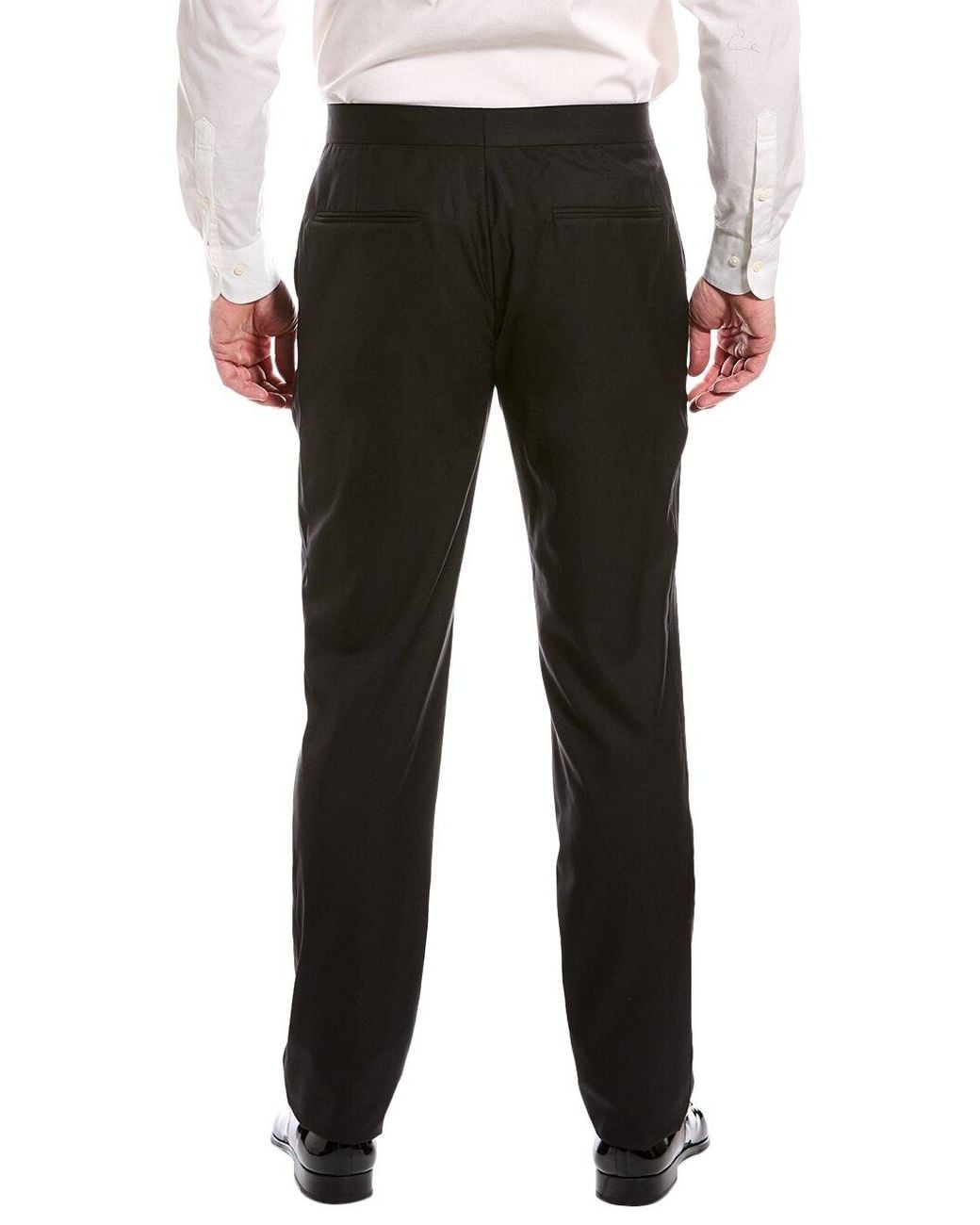 Brunello Cucinelli Black Wool & Silk-blend Tuxedo Pant for men