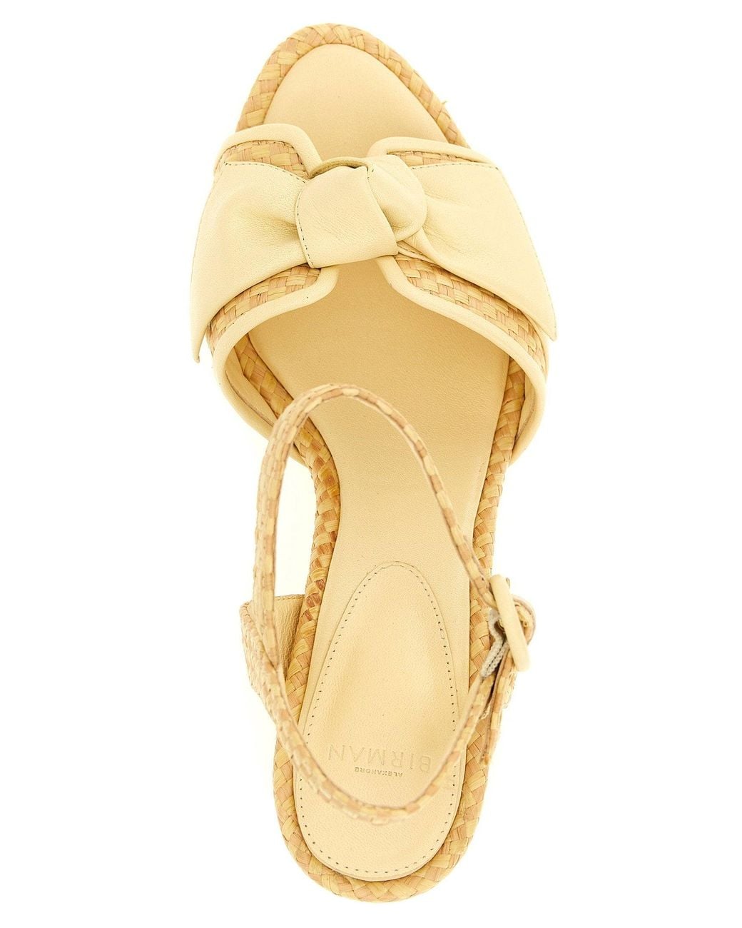 Alexandre Birman Metallic Raffia & Leather Block Heel Heels