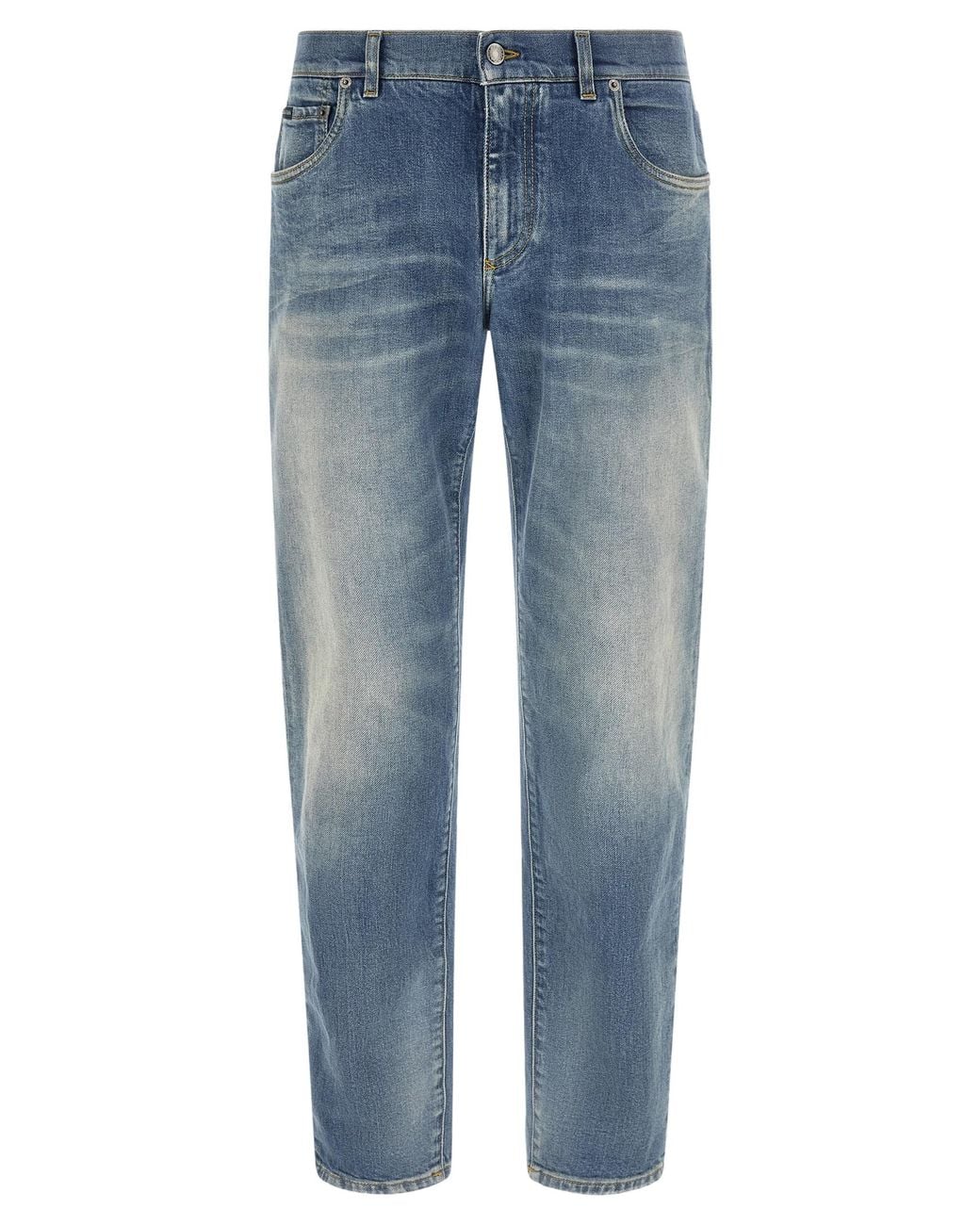 Dolce & Gabbana Blue Dolce & Gabbana Straight-Leg Denim Jeans for men