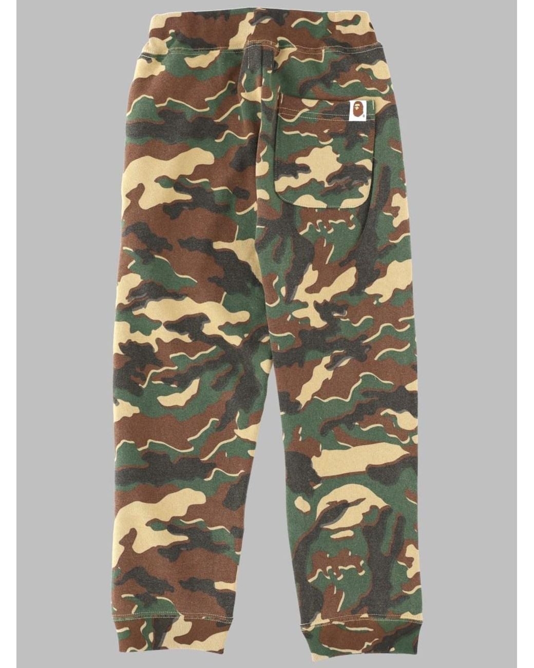 A Bathing Ape Gray Shark Print Jogger Trousers Cotton Track Pants for men