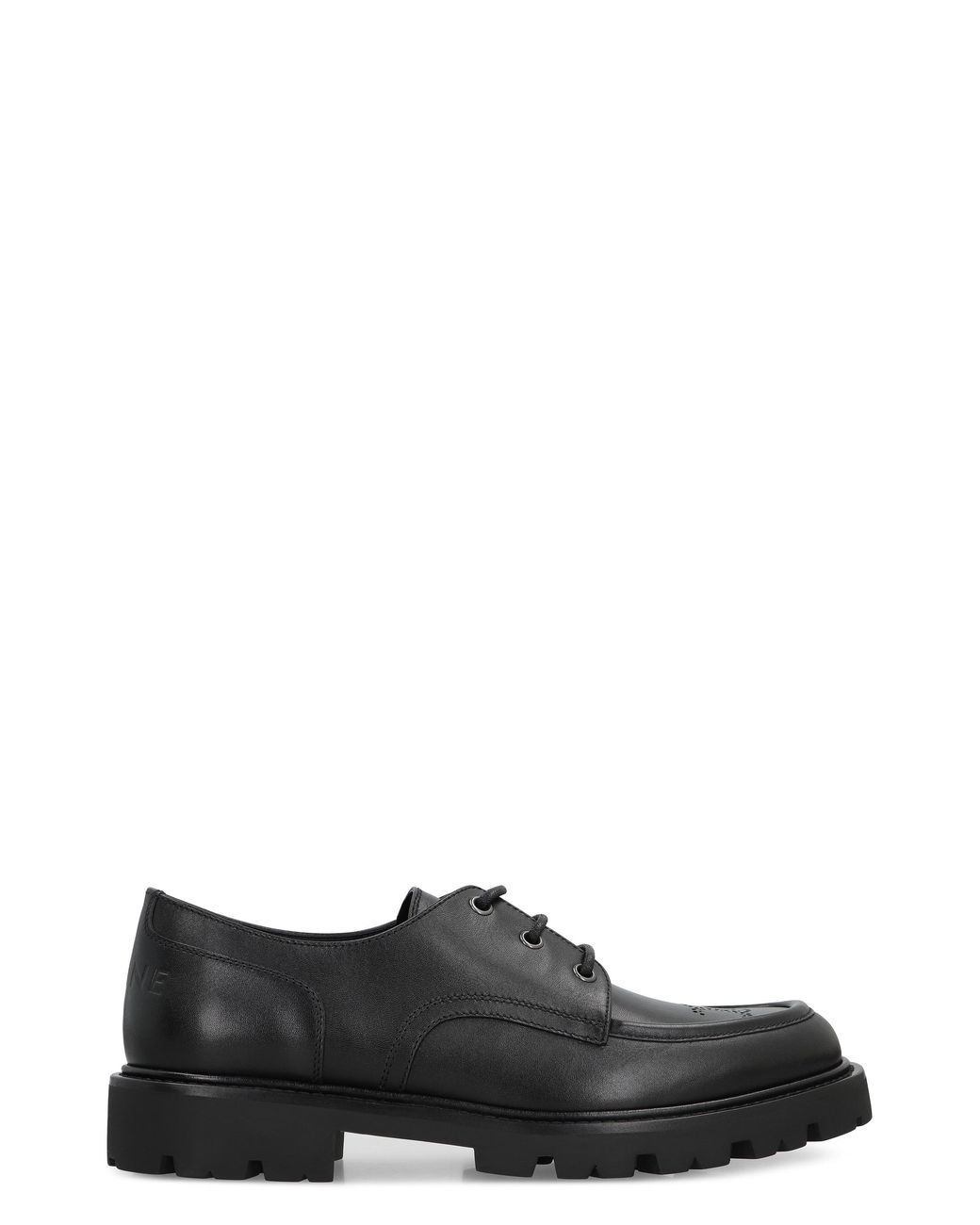 Céline Black Leather Derby Shoes Margaret Cow Hide Lace-Up for men
