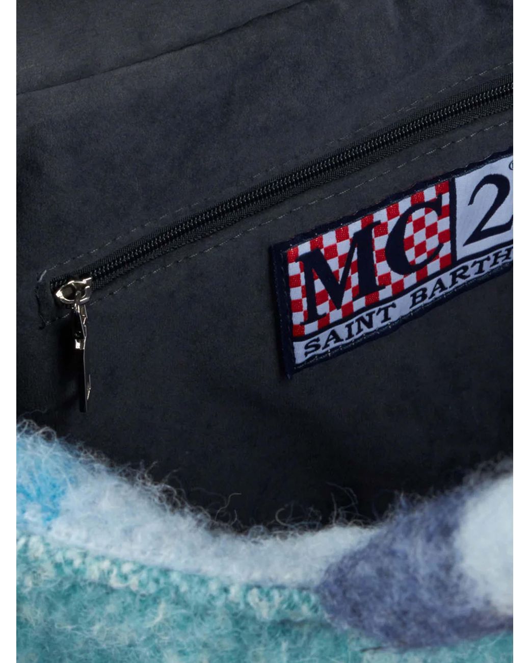 Mc2 Saint Barth Blue Colette Blanket Handbag With Check Print Bag