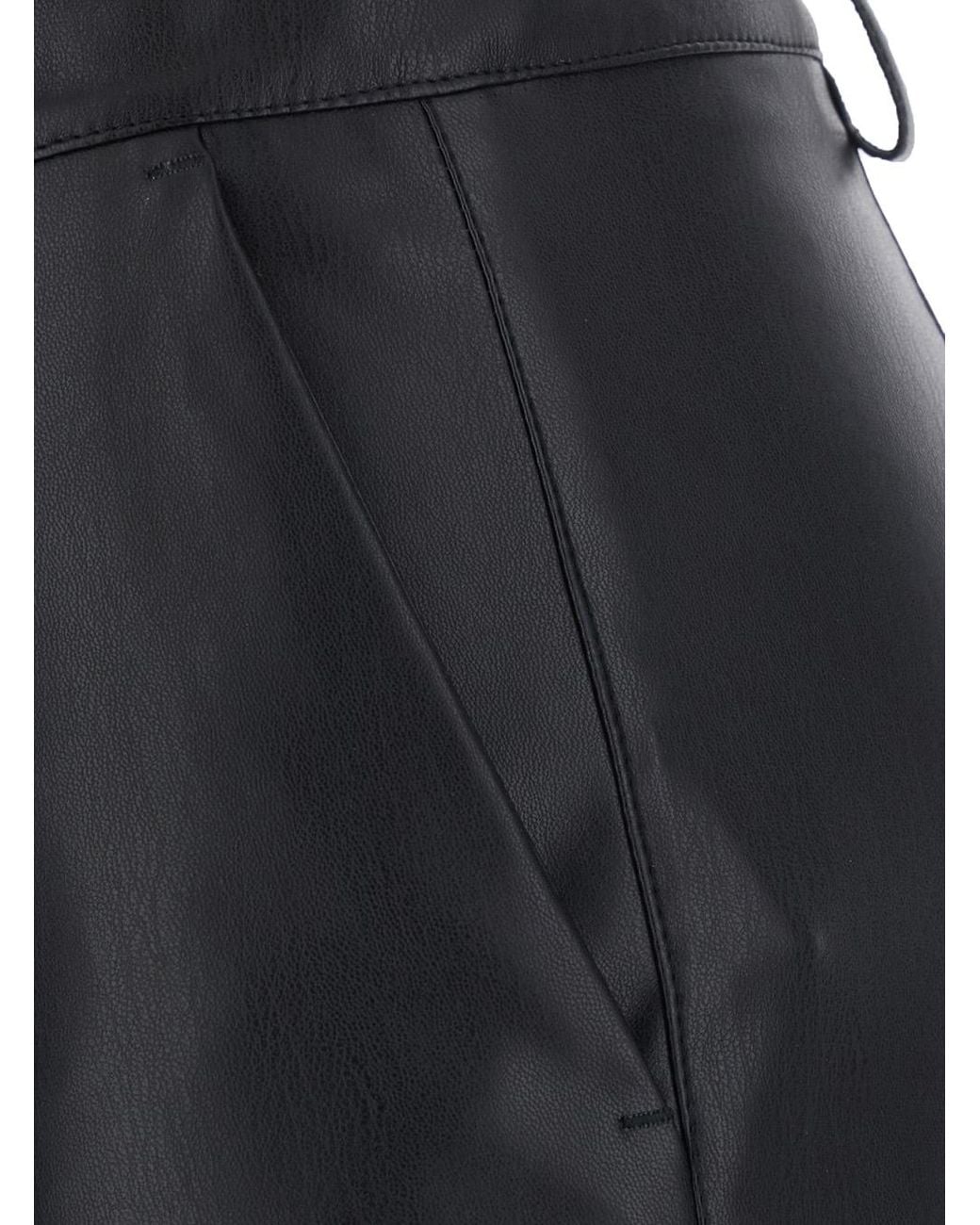 Le Plain Black Eco-Leather Pants Trousers