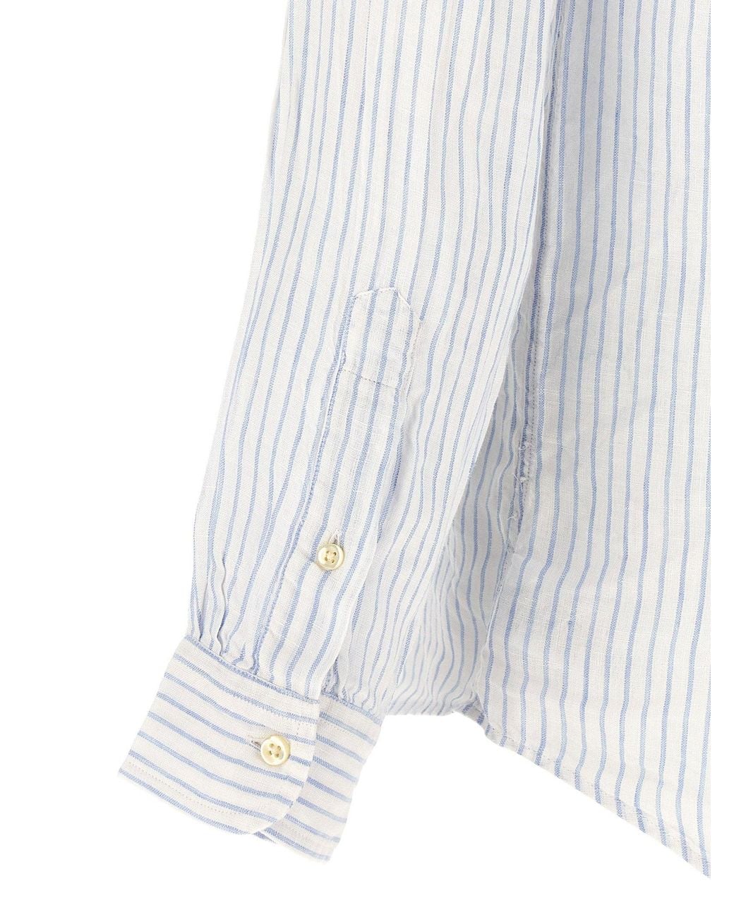 Polo Ralph Lauren White Striped Linen Shirt for men