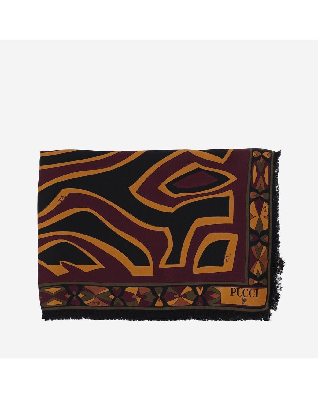 Emilio Pucci Multicolor Silk Scarf Bordeaux- Scarfs