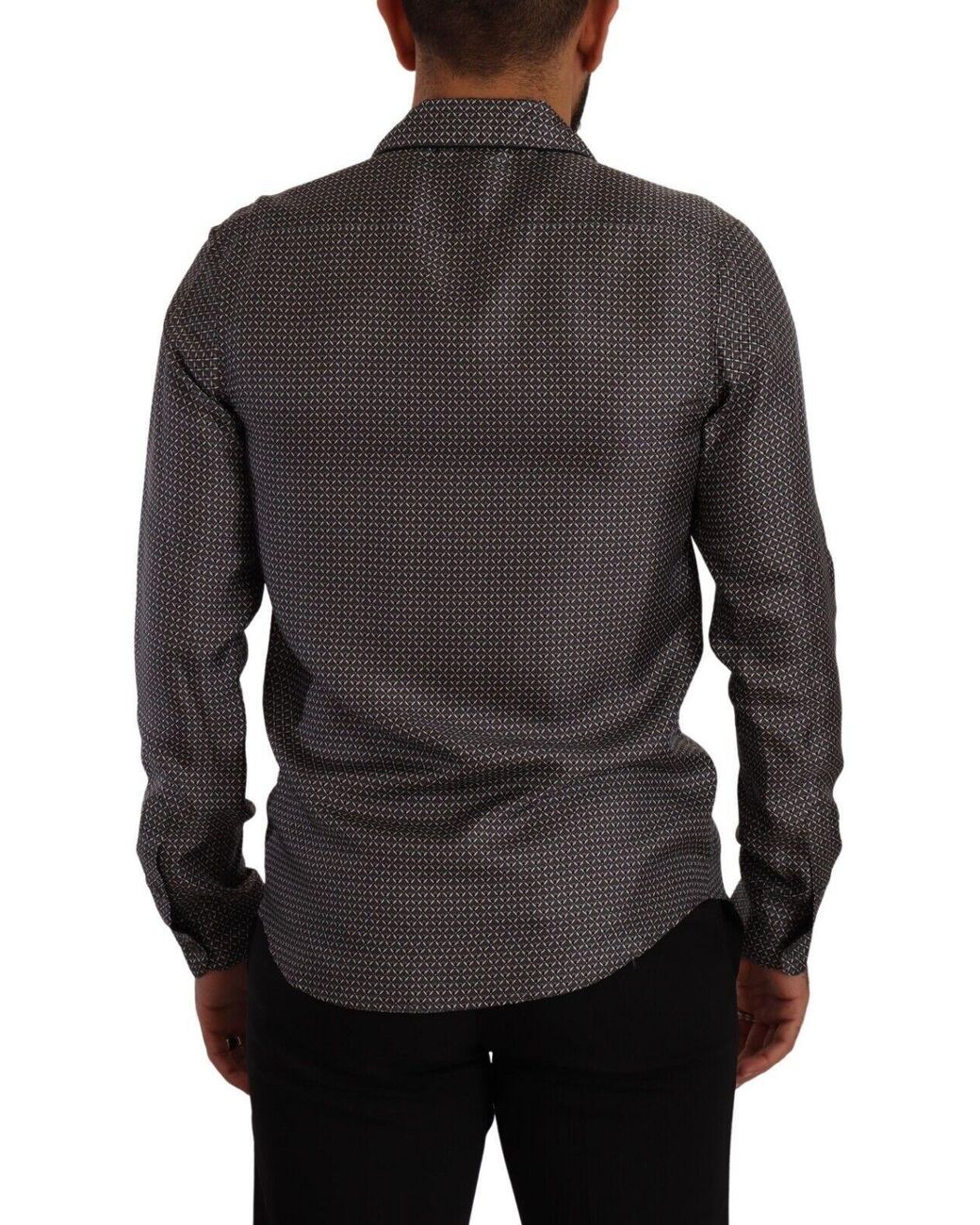 Dolce & Gabbana Gray Fantasy Pattern Pajama Top Shirt for men