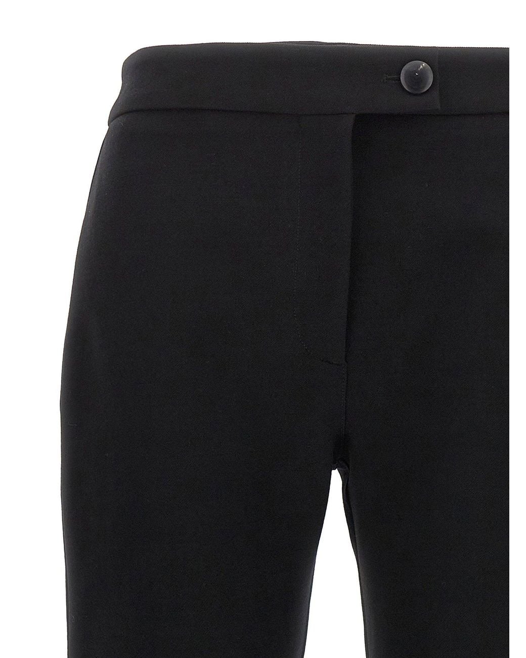 Ferragamo Black Stretch Wool Trousers