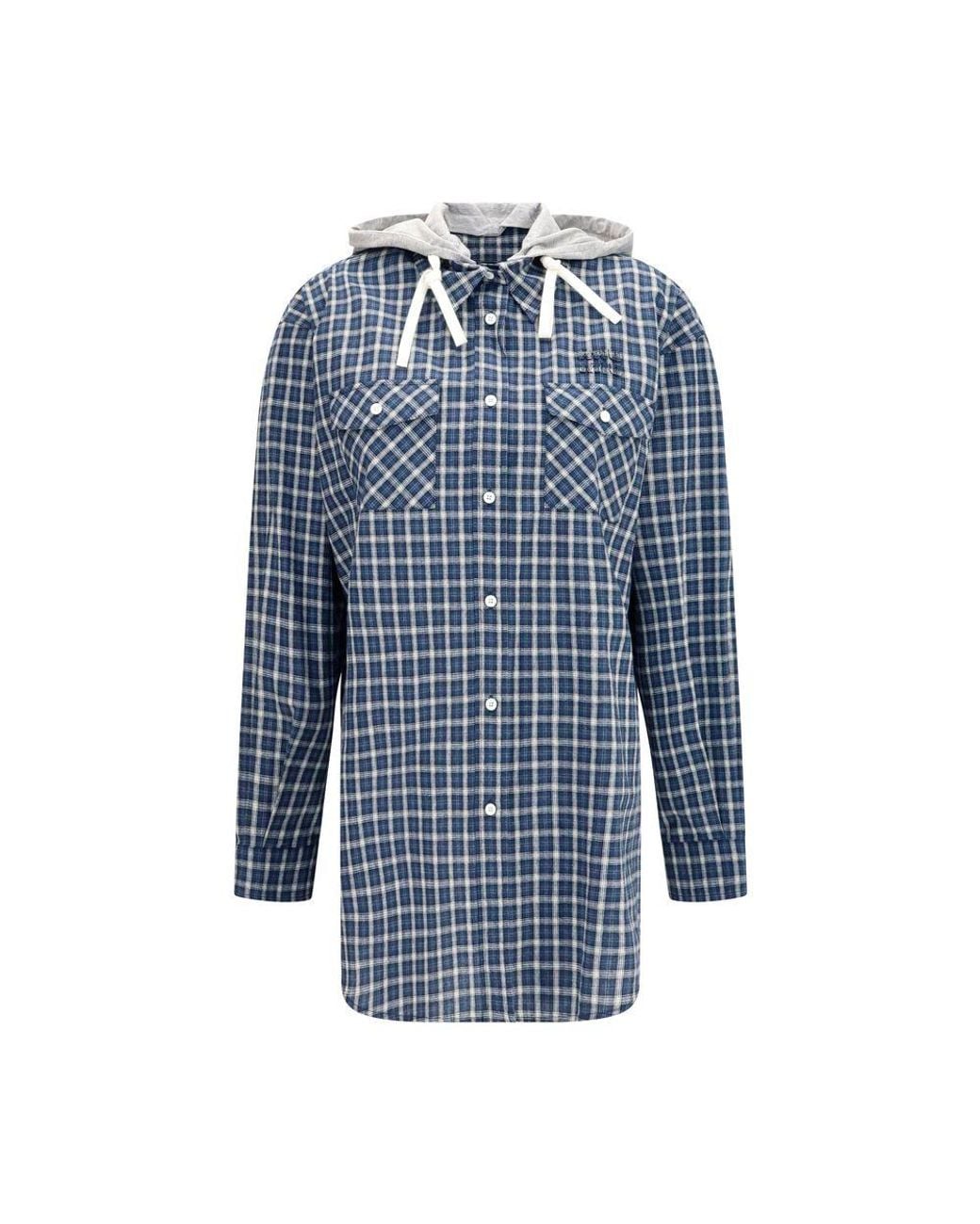 Miu Miu Blue Cotton Pattern Shirt