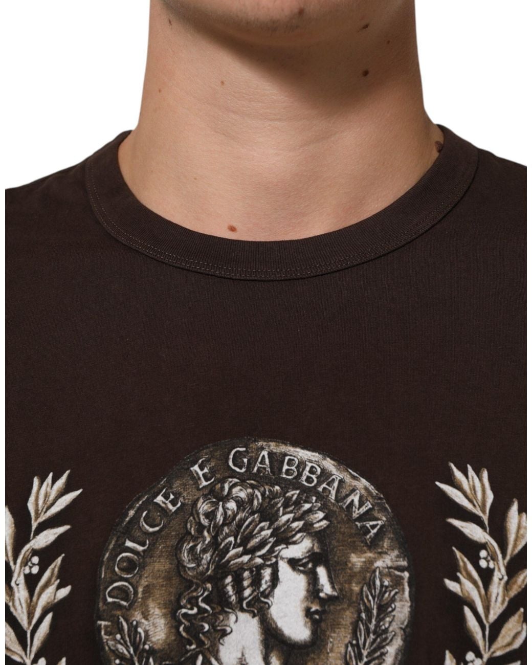 Dolce & Gabbana Black Graphic Coin Tee Short Sleeve for men