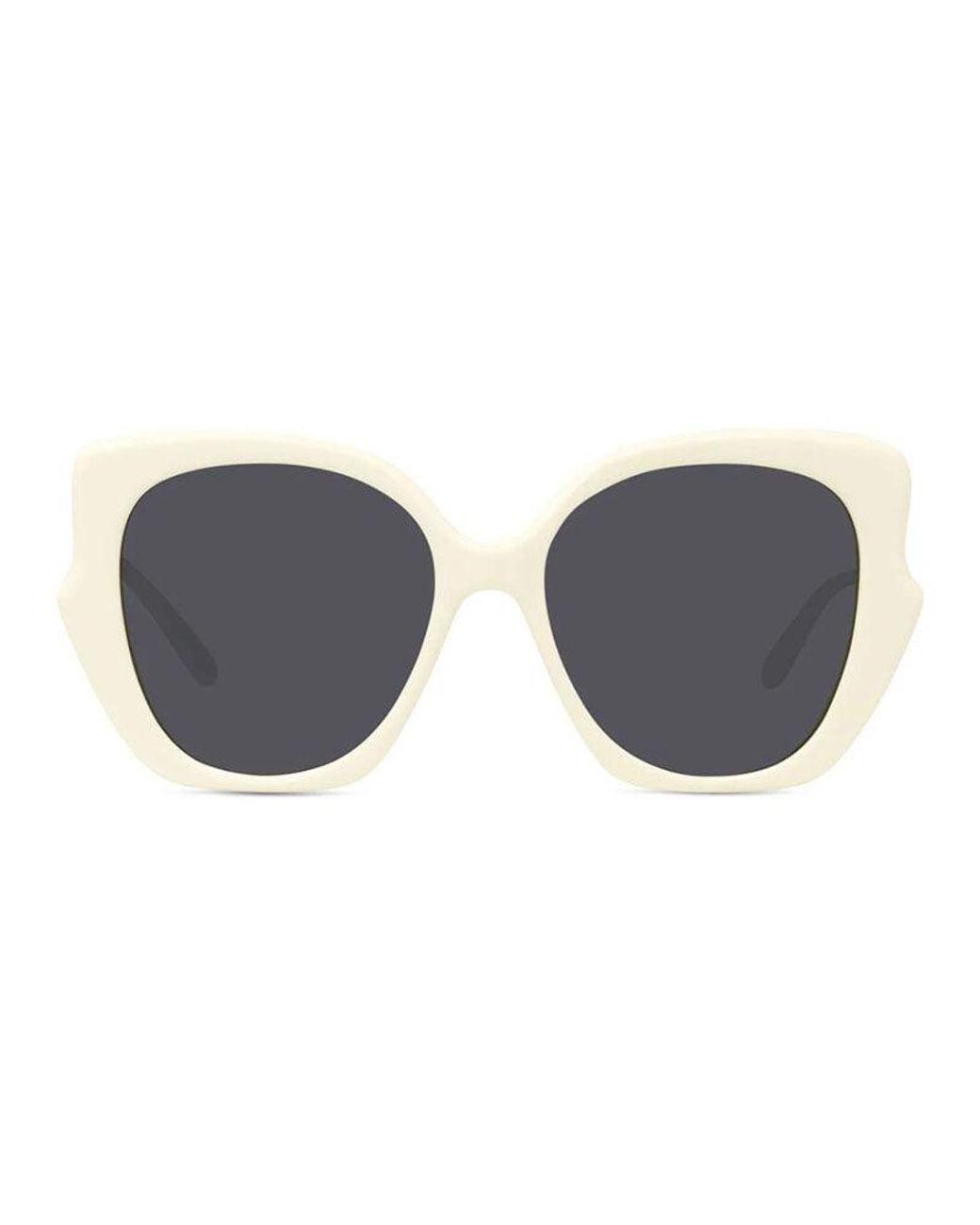 Loewe White Sunglasses Cat Eye Full Rim, Frame And Smoke Lens Lw40133I25A
