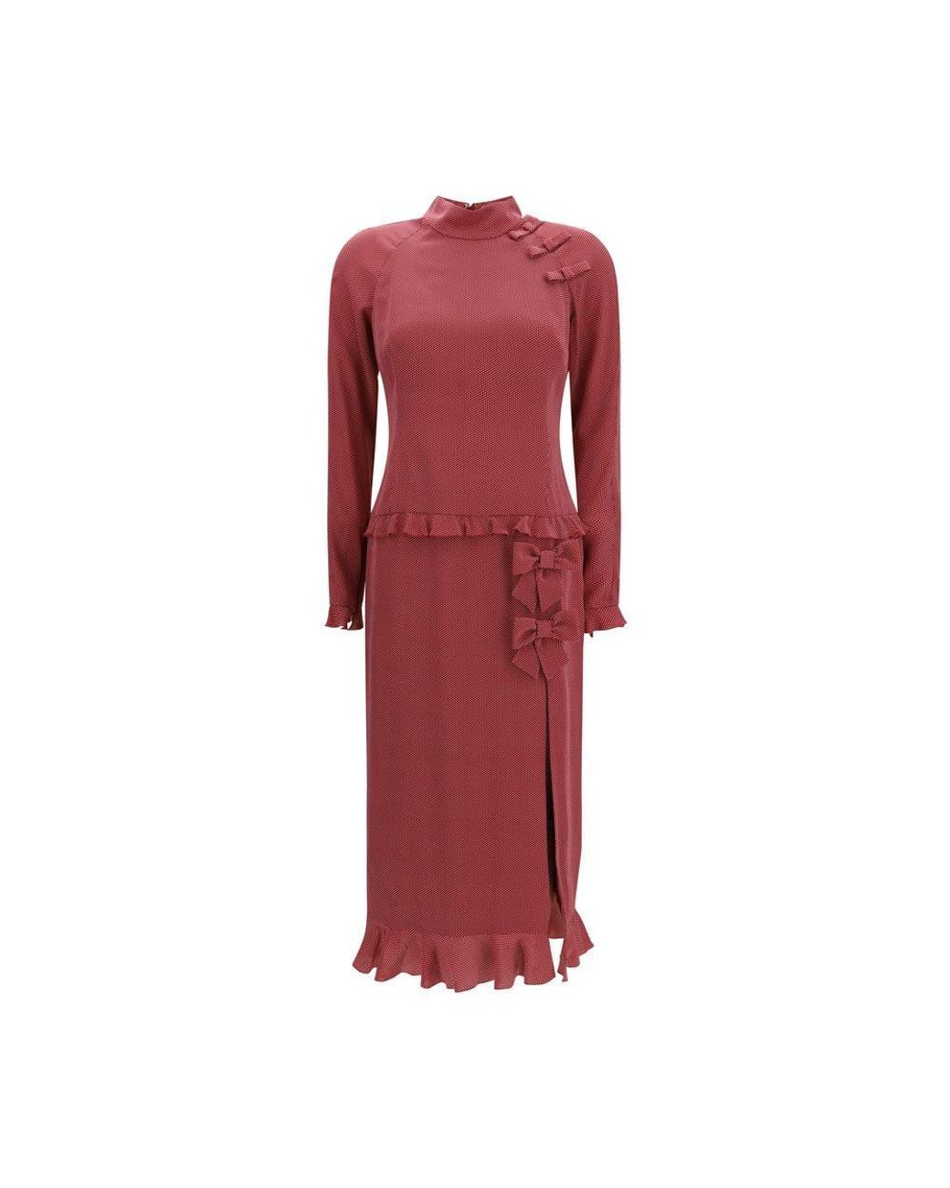 Alessandra Rich Red Silk Casual Dress