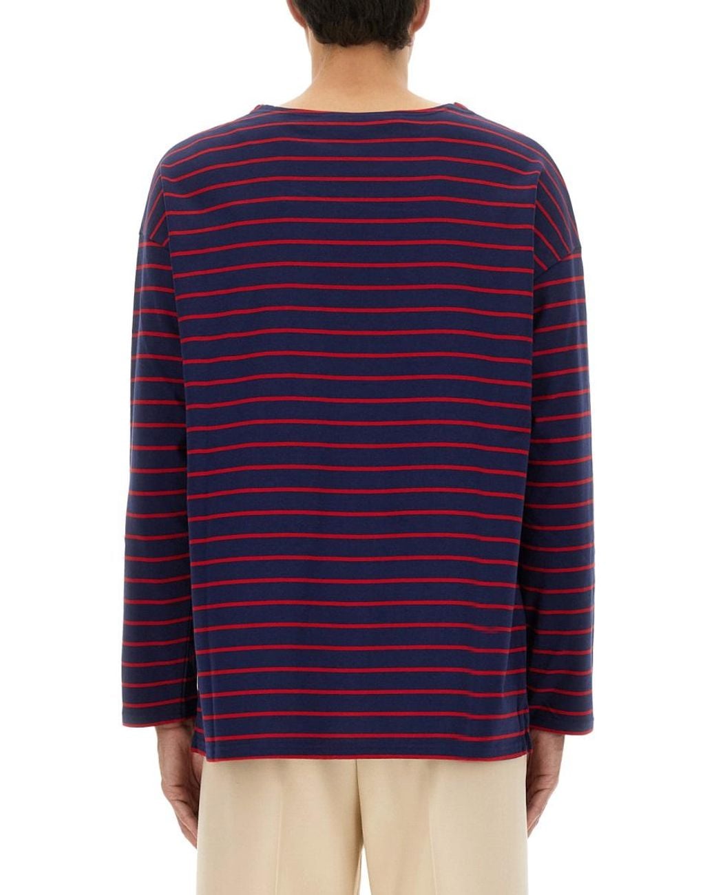 Valentino Purple Long Sleeve T-Shirt With Chez Print Cotton T-Shirts for men