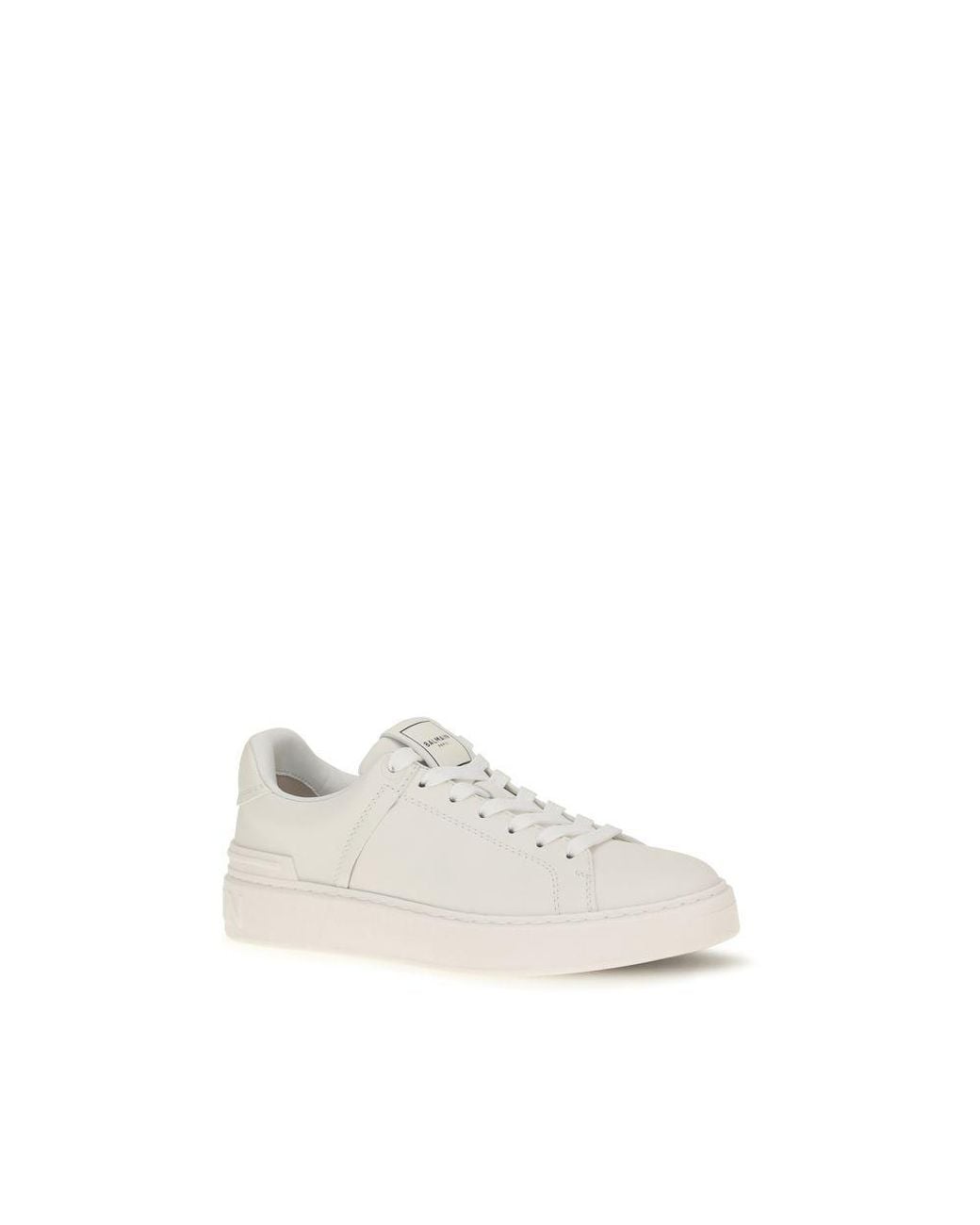 Balmain White Calf Leather Bos Taurus Athletic Sneakers