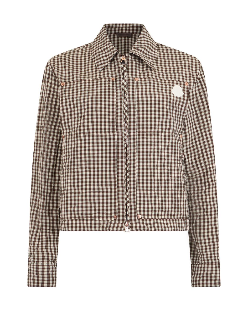 Moncler Brown Jacket Classic Collar Polyester