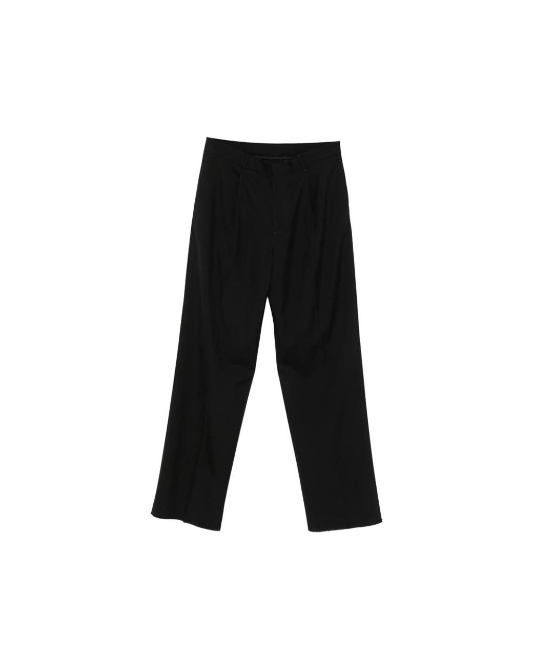 Lardini Black Pleated Wide-Leg Trousers for men