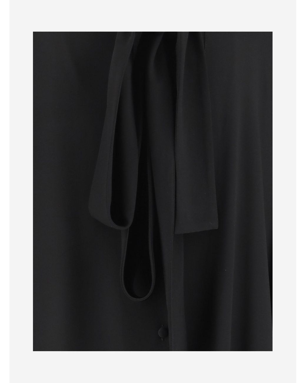 Balenciaga Black Silk Georgette Blouse With Lavalliere Collar Knitwear