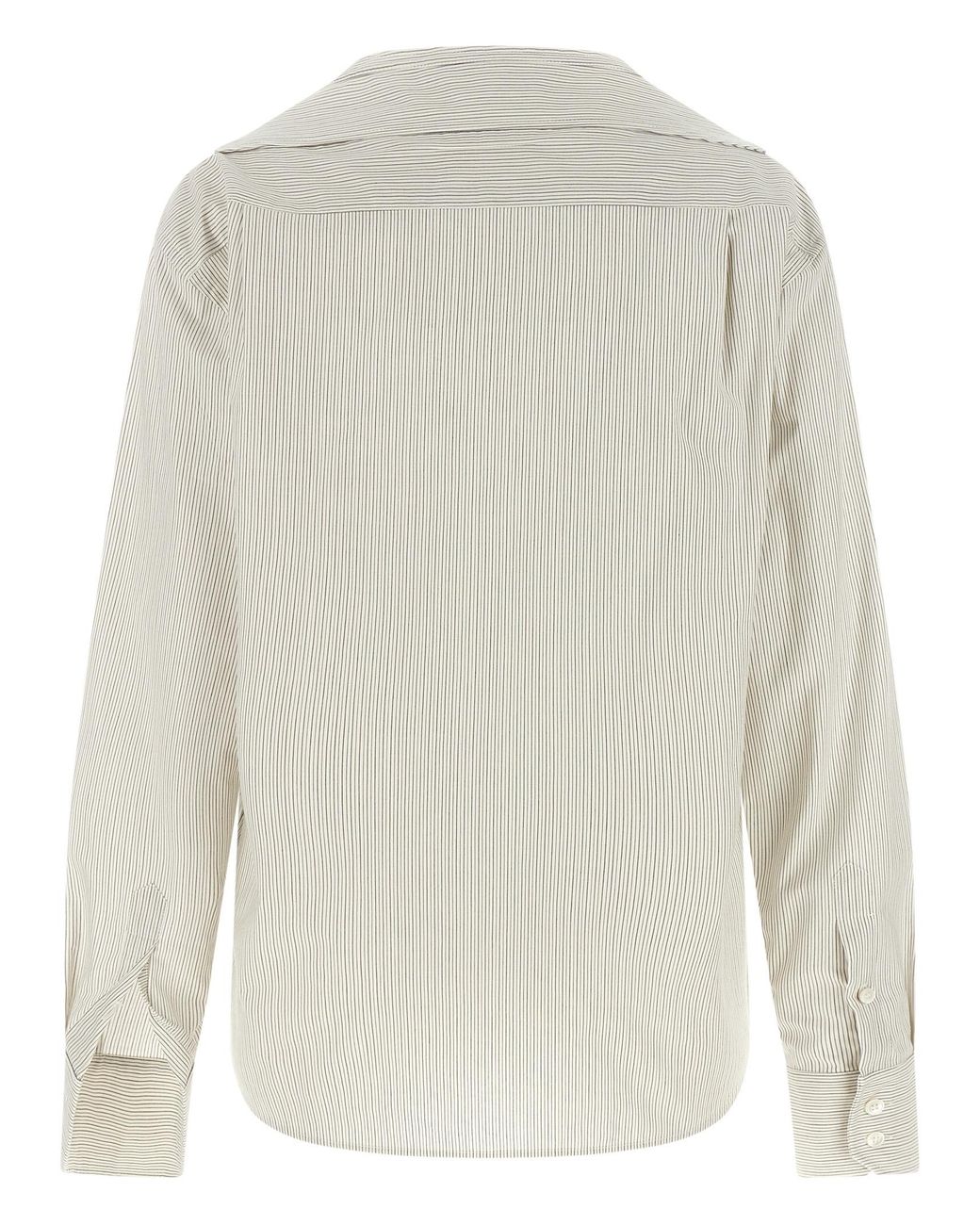 MM6 by Maison Margiela White Trompe Loeil Collar Shirt Cotton Shirt, Blouse