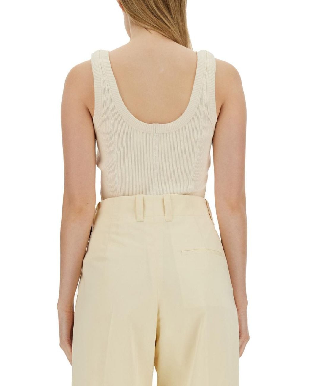 Bottega Veneta White Jersey Top Cotton Tops