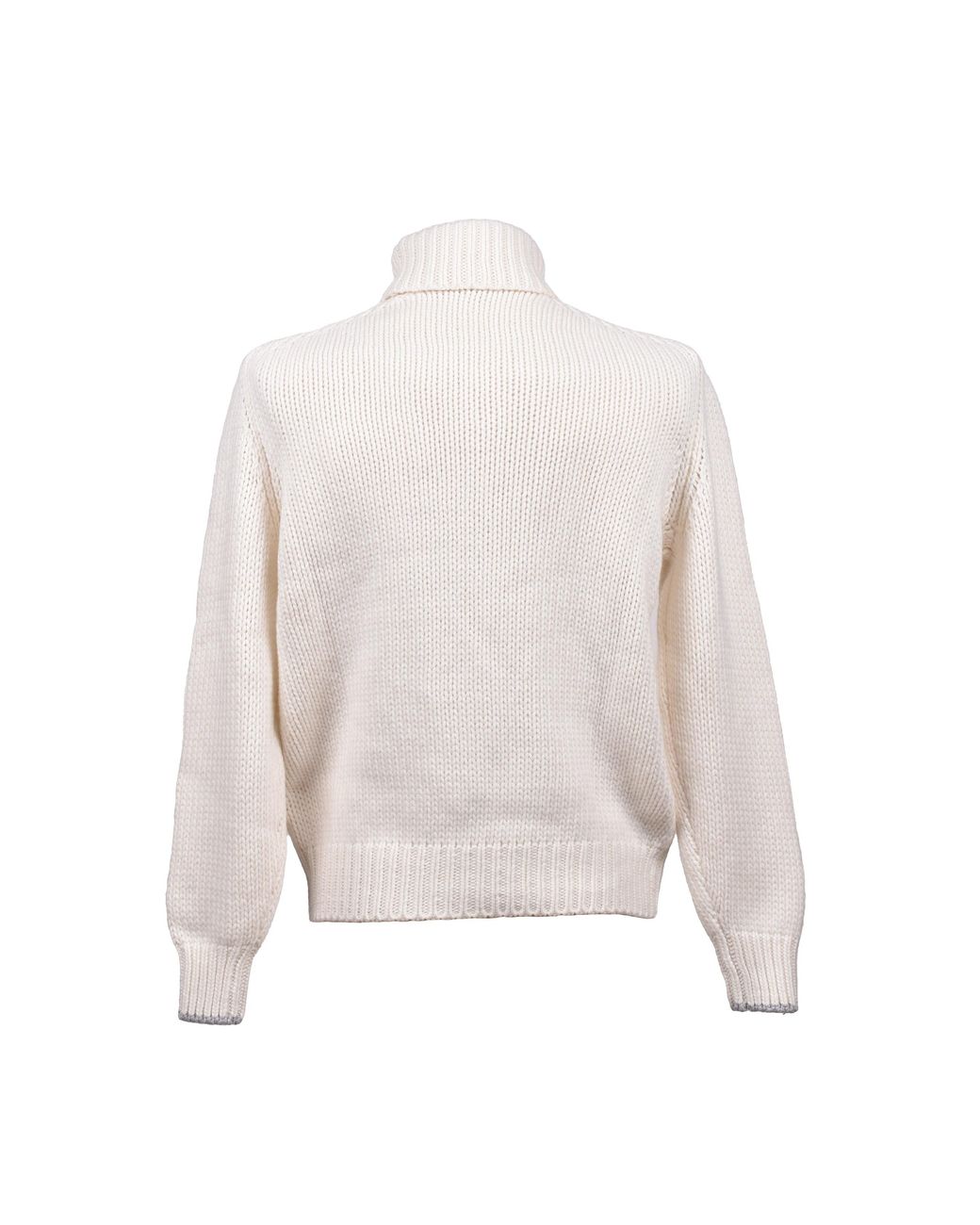 Brunello Cucinelli Gray Cream Cashmere Cable Sweater for men