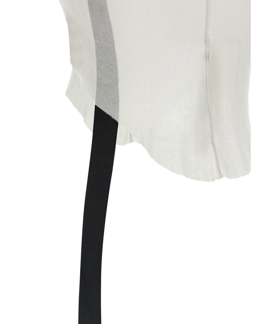 Rick Owens White Semi-Transparent Cotton Tank Top