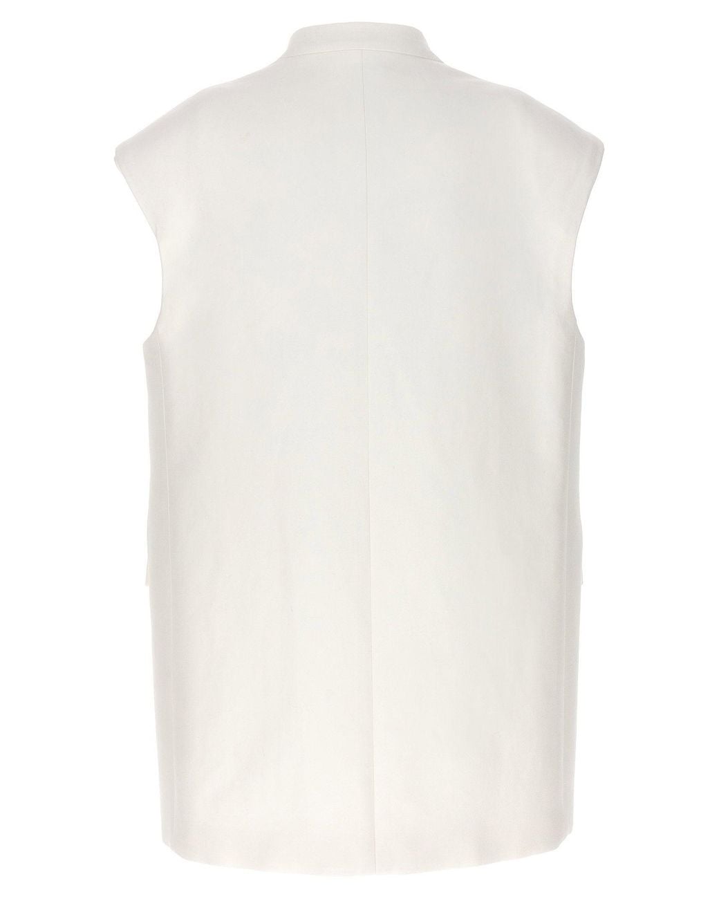Jil Sander White Oversize Tailored Cotton Vest