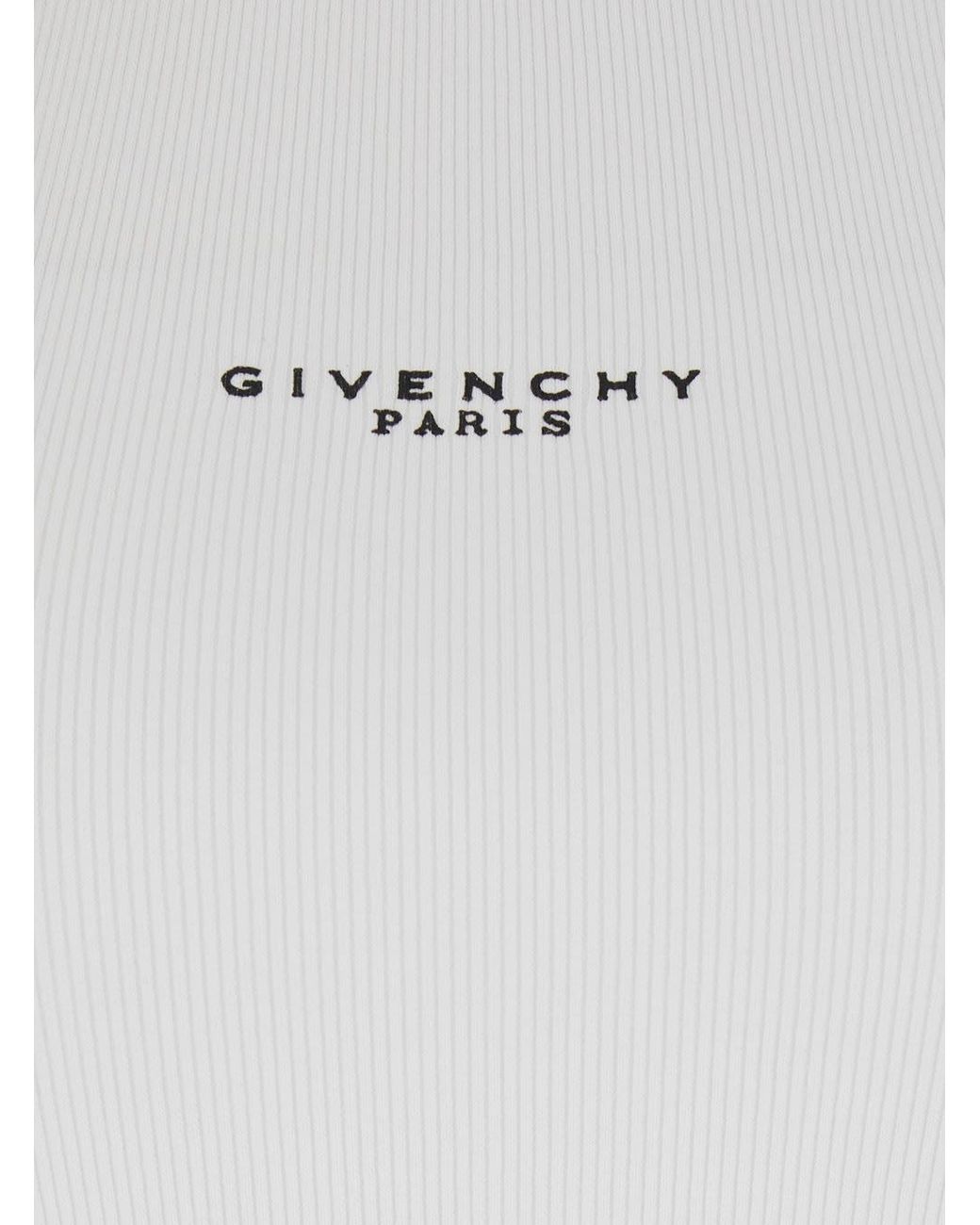 Givenchy White Sleeveless Top With Logo Lettering On The Front
