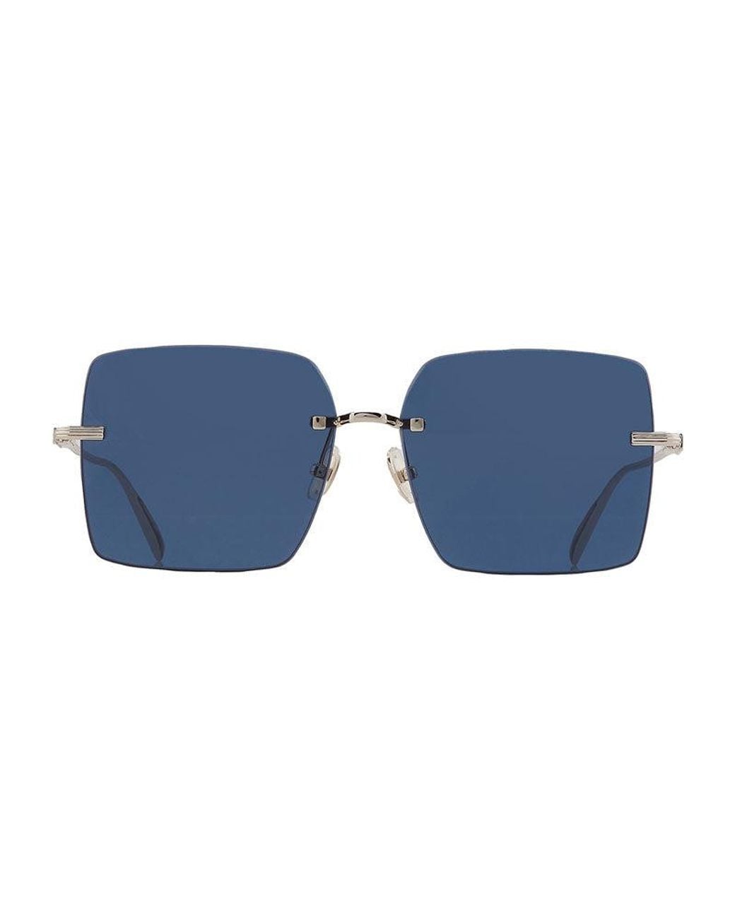 Ferragamo Blue Salvatore Sunglasses Square Rimless, Frame And Lens Sf311S743