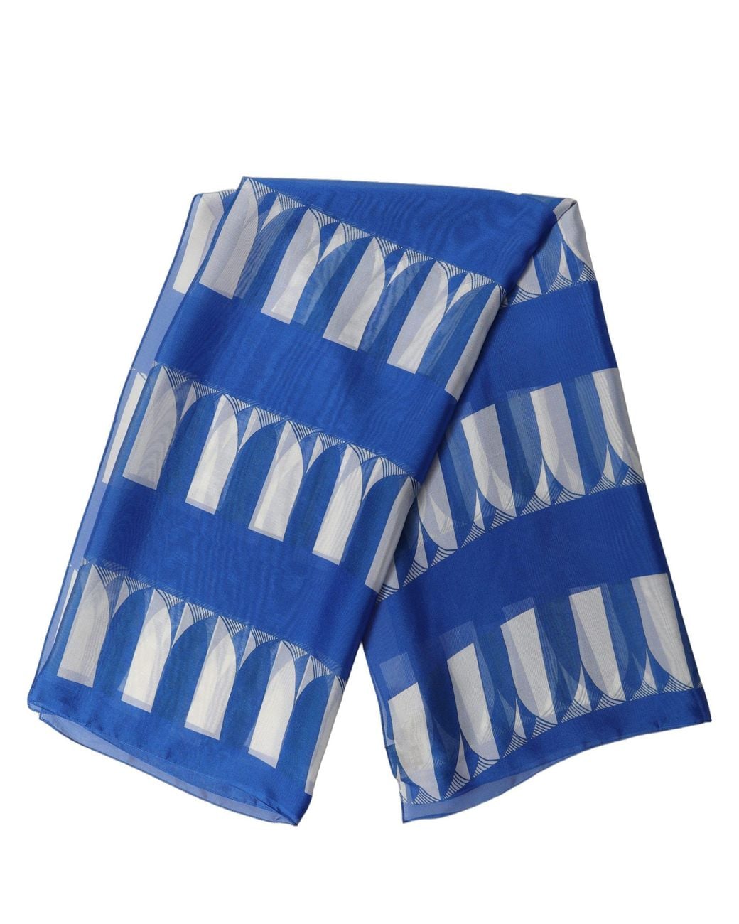 Dolce & Gabbana Blue Patterned Square Foulard Scarf And Silk