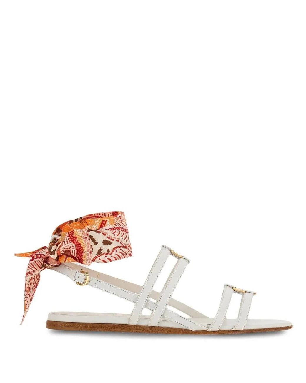 Ferragamo White Ferragamo Vara Lace-Up Sandals