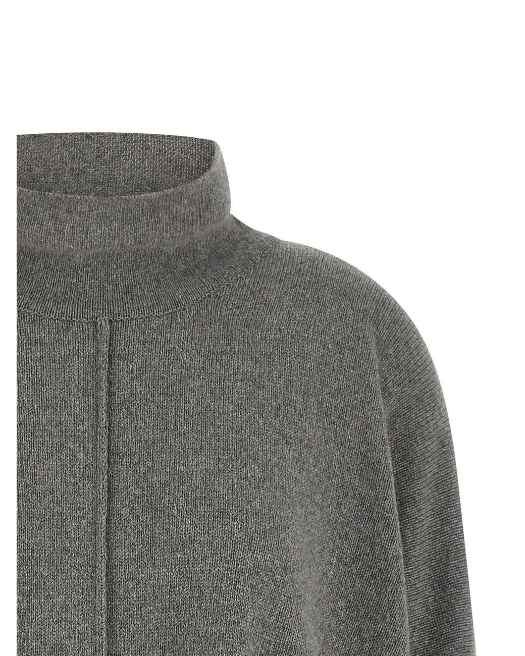 Alberta Ferretti Gray Central-Stitched Cashmere-Blend Sweater