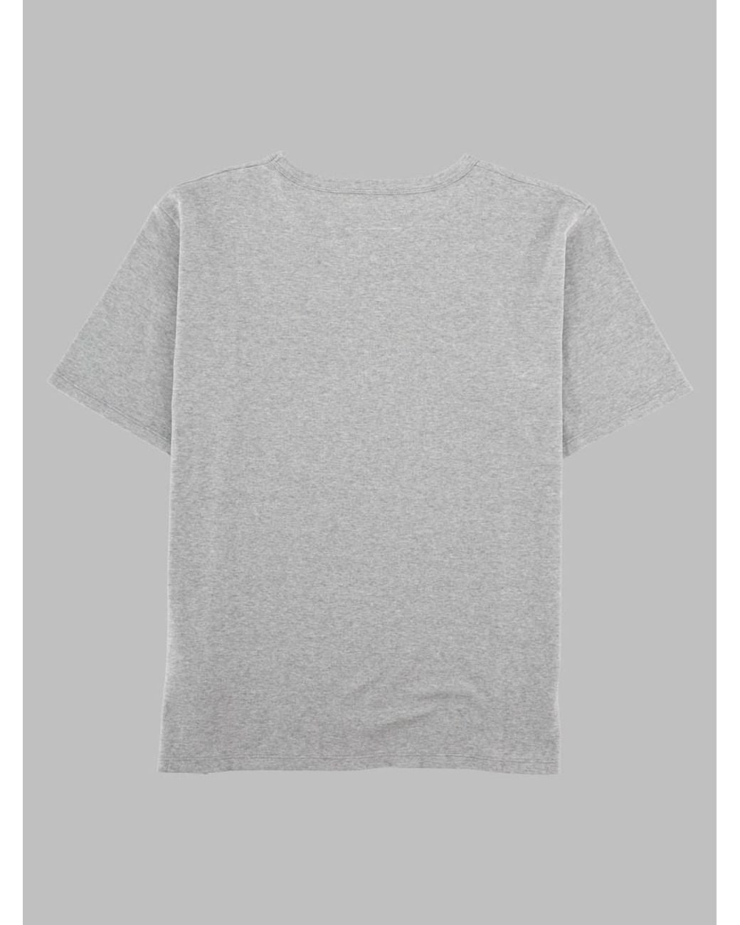MM6 by Maison Margiela Gray Horse Portrait Print T-Shirt Cotton T-Shirts And Polos for men
