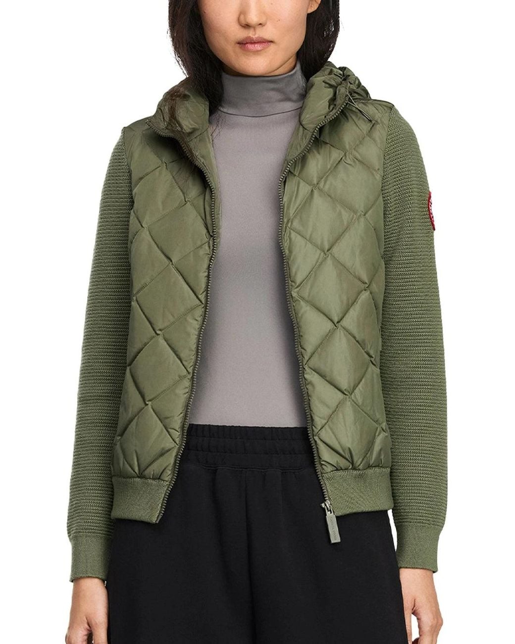 Canada Goose Green Hybridge Knit Hoodie Vireo Jacket