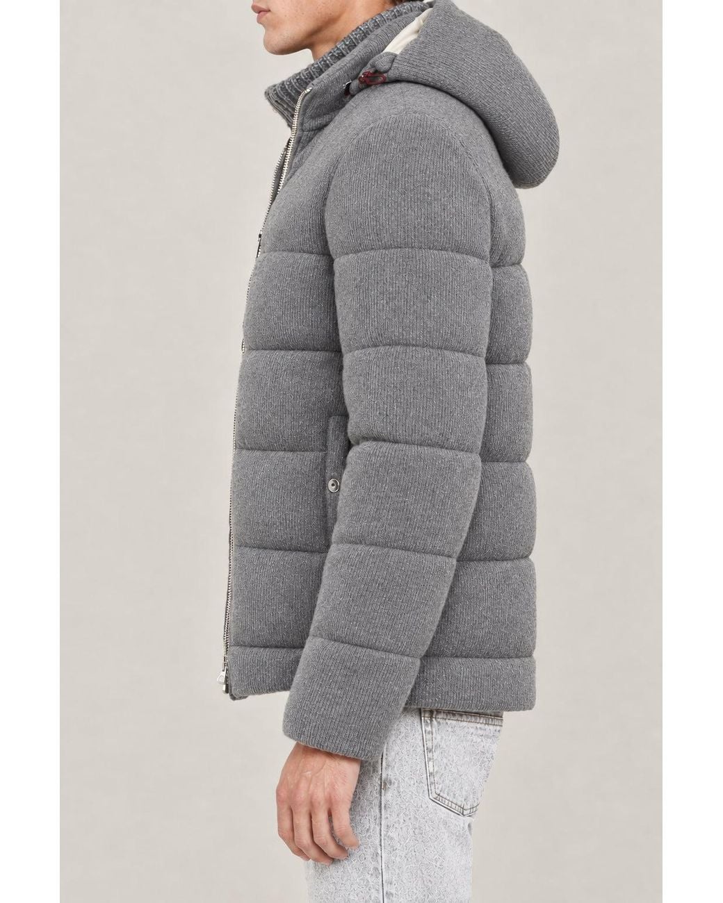 Brunello Cucinelli Gray Dark Wool Jacket Clothing for men