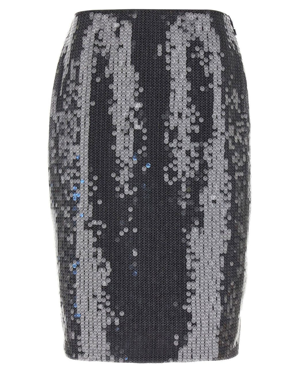 ROTATE BIRGER CHRISTENSEN Gray Sequin Midi Skirt