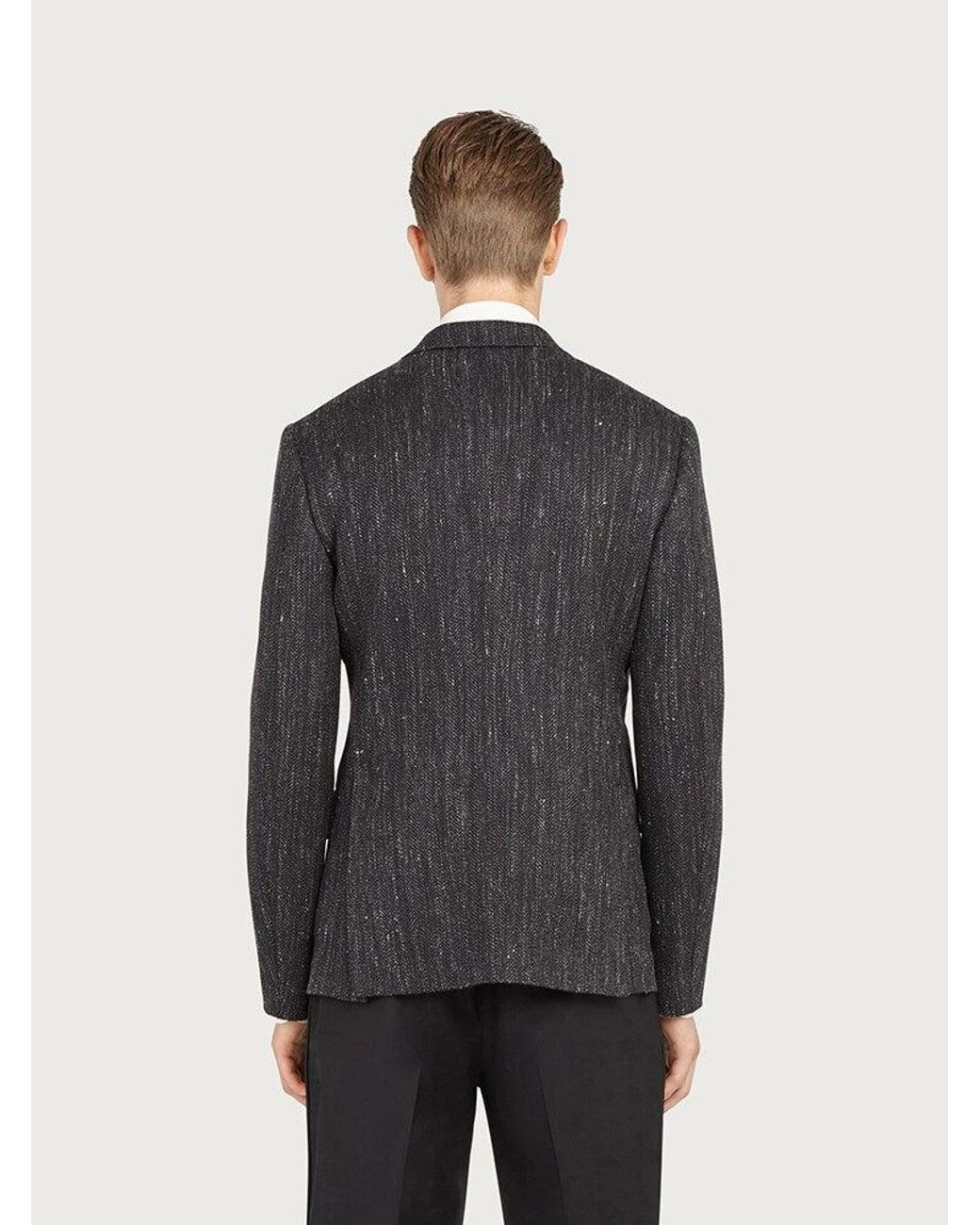 Ferragamo Gray 2 Buttons Jacket Clothing for men