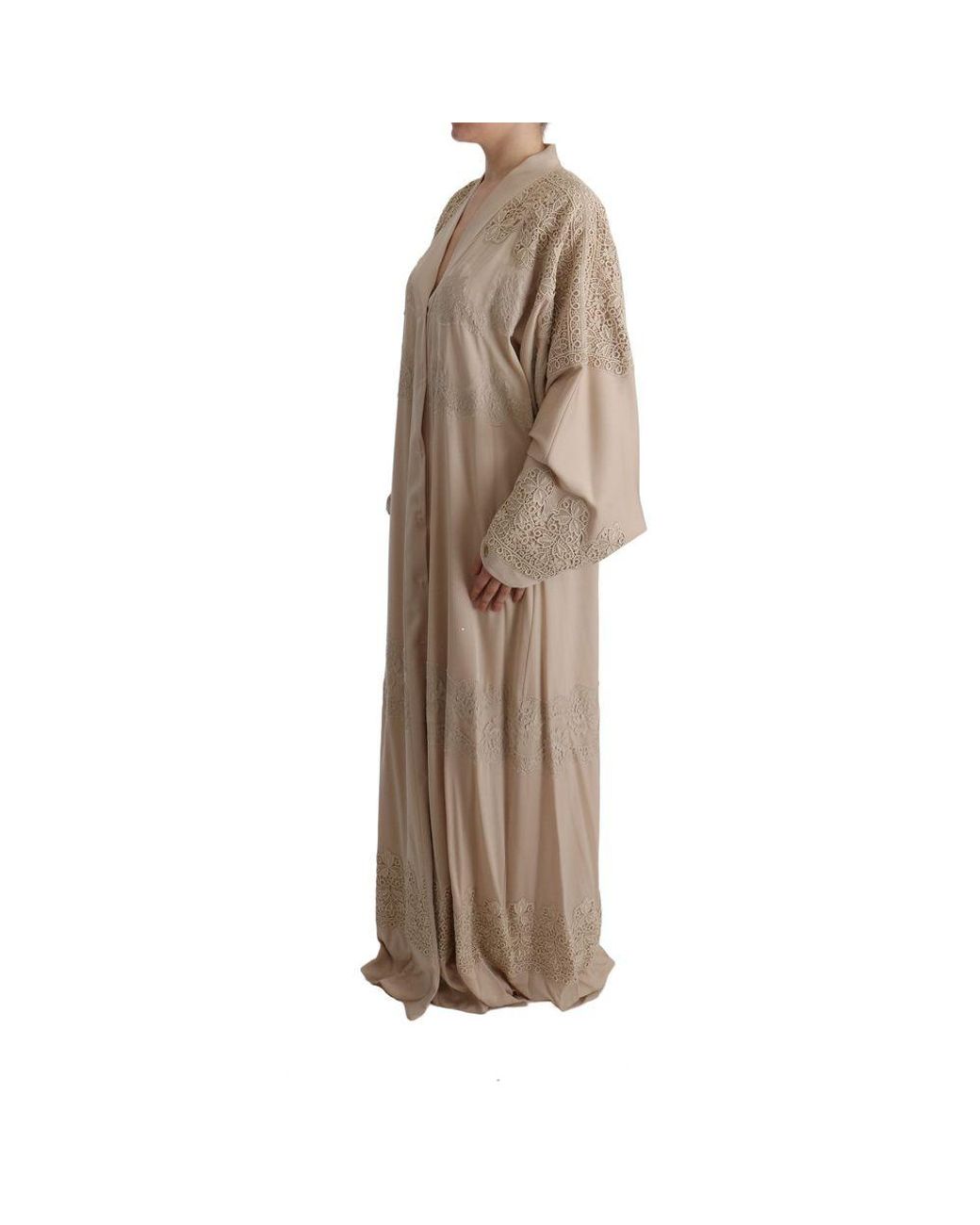 Dolce & Gabbana Brown Silk Full-Length Jacket Clothing
