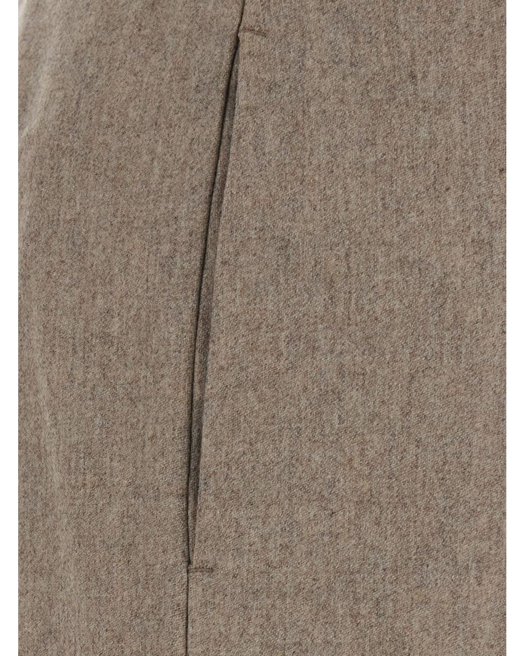 PT Torino Gray Trousers High-Waist Wool-Cashmere Wool And Cashmere