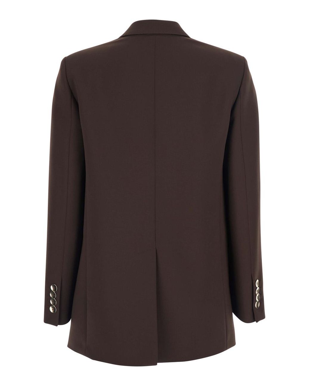 Le Plain Brown Double-Breasted Jacket With Peak Revers