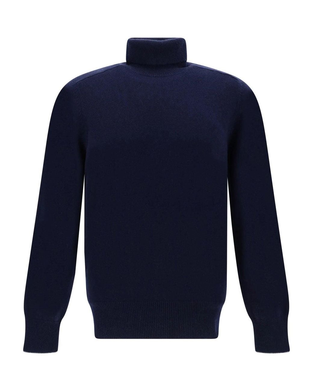 Brunello Cucinelli Blue Cashmere Turtleneck for men