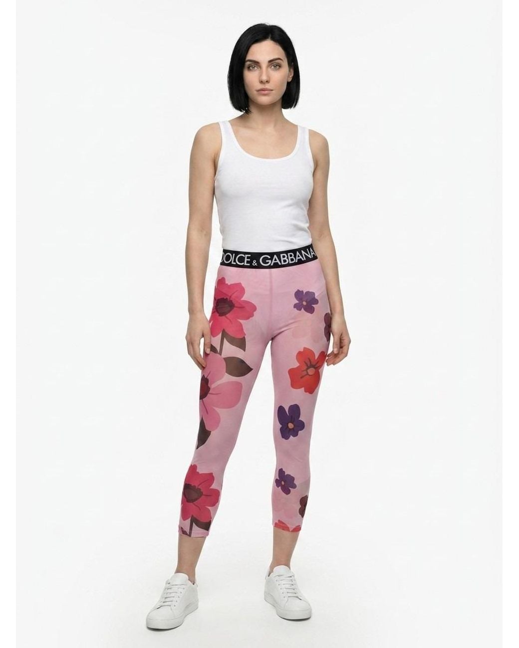 Dolce & Gabbana Red Elastane Leggings Clothing