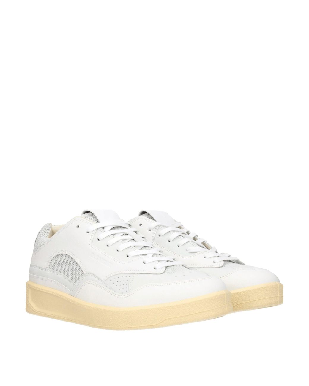 Jil Sander White Js39142A 15220 Leather Sneakers for men