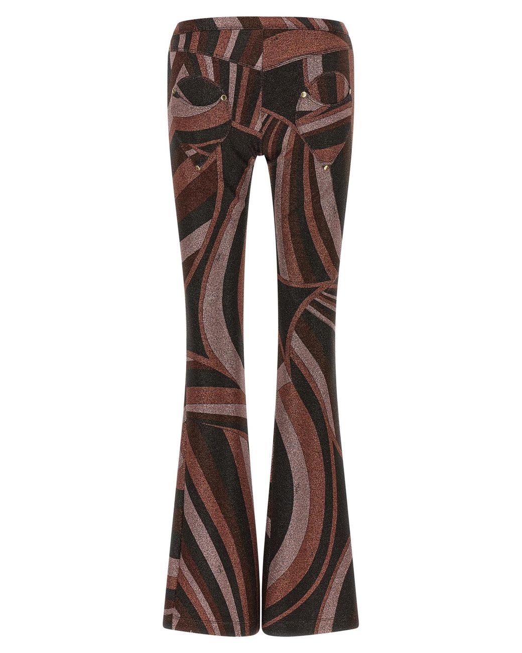 Emilio Pucci Brown Polyamide Flared Pants