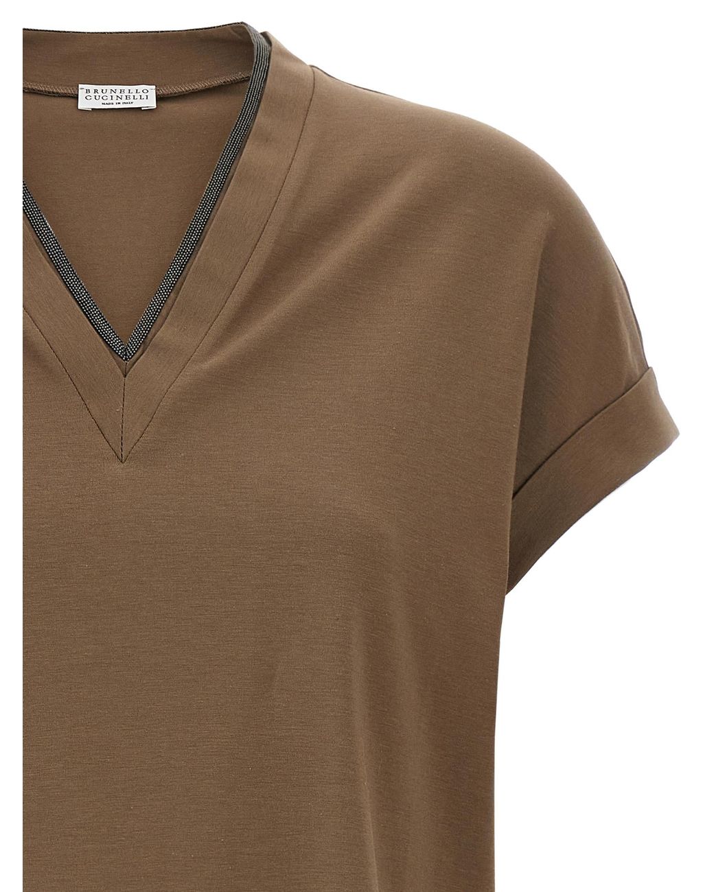 Brunello Cucinelli Brown Cotton T-Shirt