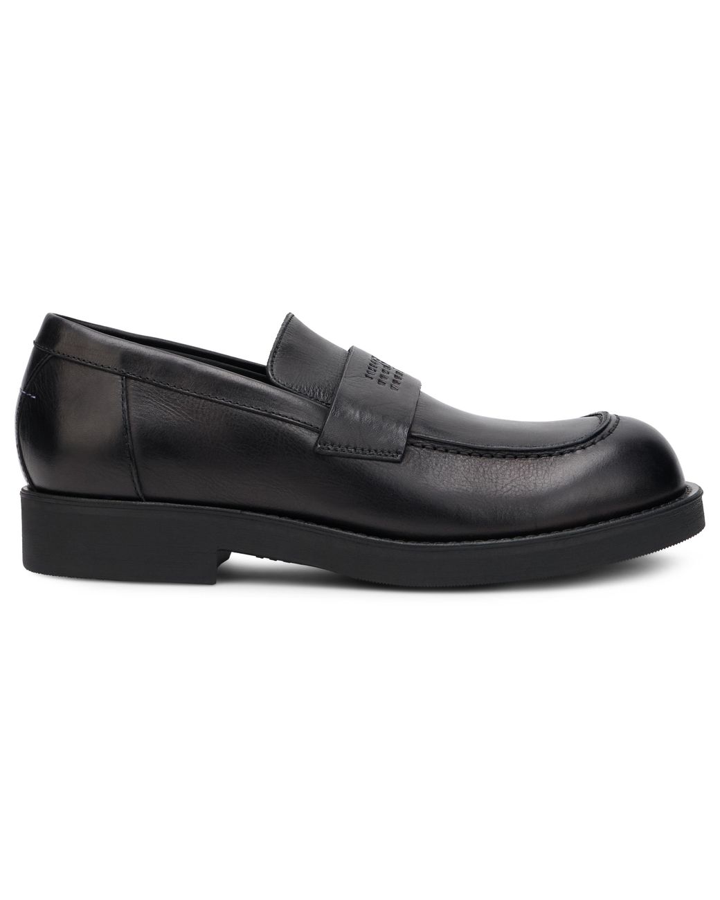 MM6 by Maison Margiela Black Leather Loafers Calfskin for men