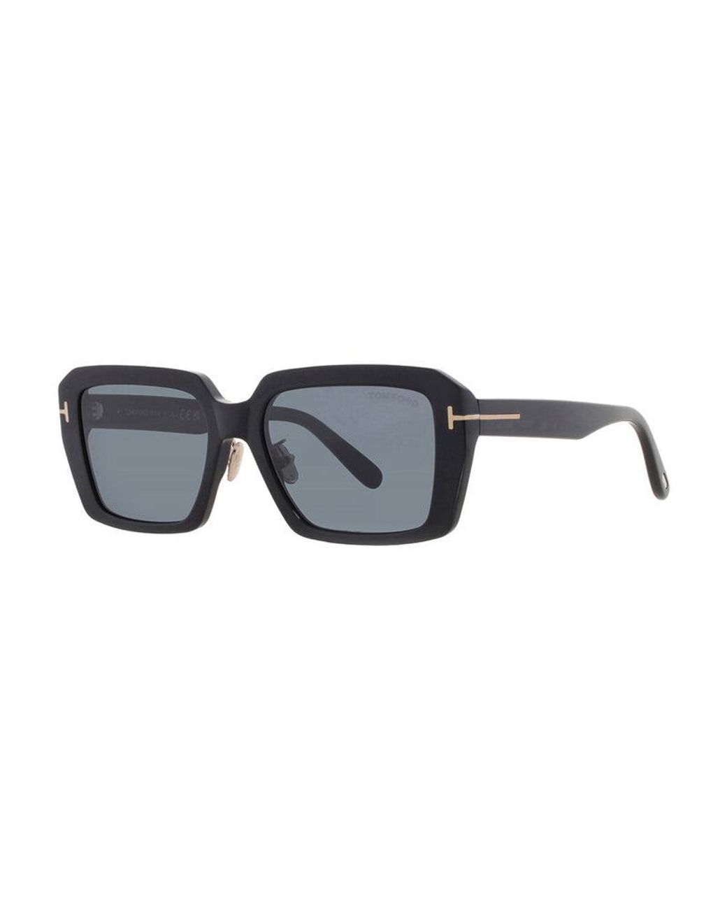 Tom Ford Black Sunglasses Square Full Rim, Shiny Frame And Smoke Lens Ft1164-K01A for men